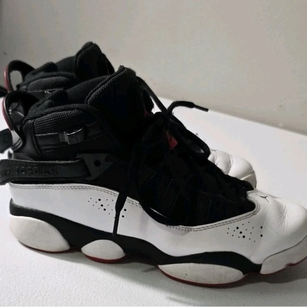 Youth Air Jordan 6 Rings Sneaker‎ Kids Sz 6.5Y-Black-White-Red